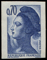 ** VARIETES - 2240   Liberté, 0,70 Bleu-violet, NON DENTELE Accidentel, SANS PHOSPHO, TB. J, Cote Maury - Unused Stamps