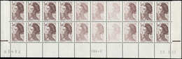 ** VARIETES - 2243   Liberté, 3,00 Brun-violet, BLOC De 20 TD6-6 CD 23/3/83 + RE, Impression DETRUITE Allant à Normale,  - Unused Stamps