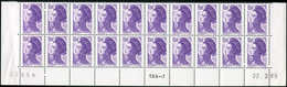 ** VARIETES - 2276a  Liberté, 10,00 Violet, Papier Couché, BLOC De 20 TD6-7, CD 22/2/89, TB - Unused Stamps