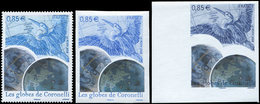 ** VARIETES - 4144   Globes De Coronelli, 0,85, 2 Ex. NON DENTELES, Couleurs Différentes Dont Un Globe DEPLACE, TB - Nuovi