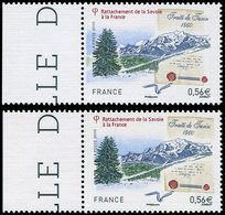 ** VARIETES - 4441   Traité De Savoie, Teintes De Fond DECALEES, Bdf, TB. C - Unused Stamps