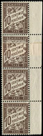 ** VARIETES - Taxe 29    10c. Brun, Impression Sur RACCORD Dans Une BANDE De 4 Bdf, TB - Nuovi