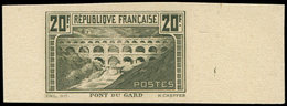 Collection Henri Cheffer - 262A  Pont Du Gard, 20f., Découpe D'épreuve En Noir, Fleur De Tirage, TTB - Non Classés