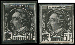 Collection Henri Cheffer - 291   A. Briand, 2 Petites épreuves D'état En Noir, TB - Ohne Zuordnung