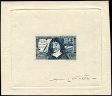 Collection Henri Cheffer - 342   Descartes, 90c., épreuve D'artiste En Bleu-noir Signée Cheffer, TB - Unclassified