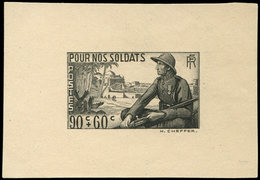 Collection Henri Cheffer - 452   Pour Nos Soldats, Faciale 90c. + 60c., NON EMIS, épreuve D'artiste En Noir, TB - Non Classificati