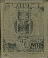 Collection Henri Cheffer - Guinée, Taxe 1f50, Type NON EMIS, Dessin Au Crayon, TB - Non Classificati