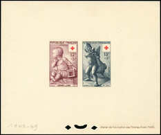 EPREUVES DE LUXE - 1048/49 Croix Rouge 1955, épreuve Collective, TB - Luxury Proofs