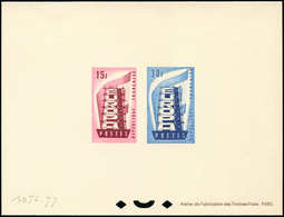 EPREUVES DE LUXE - 1076/77 Europa 1956, épreuve Collective, TB - Luxury Proofs