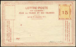 Let ENTIERS POSTAUX - 15c. Rouge Sur Jaune, Lettre Poste Non Cachetée (Sinais N°ESS 16C), Essai Privé Déposé J.A.P., R E - Otros & Sin Clasificación