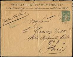 Let ENTIERS POSTAUX - Sage,  5c. Vert, Env. TSC N°D18h4, Yvose-Laurent 154 X 122 Mm, Obl. Ambulant, Qqs Défauts, B/TB - Altri & Non Classificati