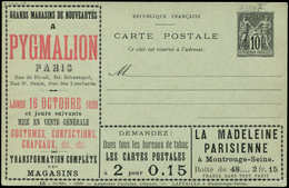 Let ENTIERS POSTAUX - Sage, 10c. Noir, CP Annonces TSC N°G35g7, Laffaille, S. 16, PYGMALION, Superbe - Altri & Non Classificati