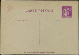 Let ENTIERS POSTAUX - Paix, 40c. Lilas, CPRP N°A6a, Date 546, TB - Other & Unclassified