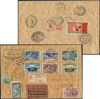 Let LETTRES DU XXe SIECLE - N°123, 163, 168 Et 210/15 Obl. EXPOSITION-ARTS DECORATIFS 27/8/25 S. Env. Rec. Par Avion Pou - Storia Postale