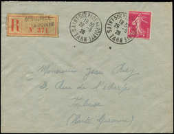 Let LETTRES DU XXe SIECLE - N°196 Obl. SAINT SULPICE LA POINTE 28/8/26 S. Env. Rec., Arr. TOULOUSE, Manque 10c. Mais Non - Storia Postale