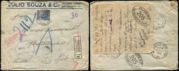 Let Guerre 1914/1918 - Lettre Rec. D'Argentine (timbres Décollés Par La Censure), Cachet "SAISI PAR L'AUTORITE MILITAIRE - 1. Weltkrieg 1914-1918