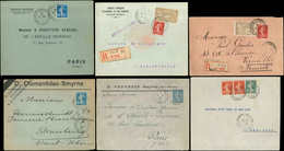 Let Guerre 1914/1918 - Lot De 6 Lettres Dont 2 Rec., Affranchissements Divers, Obl. Trésor Et Postes 528, Smyrne, TB - Guerre De 1914-18