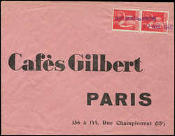 Let Guerre 1939/1945 - N°283 Paire Obl. Griffe SAINT-ANDRE-les-VERGERS/22 AOUT 1940 Sur Env., Cachet Provisoire, TB - WW II