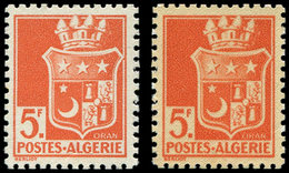 ** ALGERIE 197Aa : 5f. Orange, Impression RECTO-VERSO, TB - Storia Postale