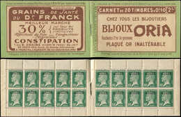 ALGERIE Carnet 1A : Pasteur, 10c. Vert, S. 49-C, ORIA, TB - Altri & Non Classificati