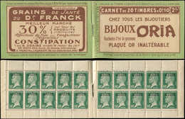 ALGERIE Carnet 1A : Pasteur, 10c. Vert, S. 49-C, ORIA, TB - Autres & Non Classés