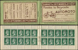 ALGERIE Carnet 1B : Pasteur, 10c. Vert, S. 49, AUTOMOTO/L'AIGLE, TTB, Cote Et N° Maury - Autres & Non Classés