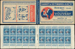 ALGERIE Carnet 2 : 25c. Bleu, S. 81, VOUVRAY/FIXE PHOTOS, TTB, Cote Et N° Maury - Sonstige & Ohne Zuordnung