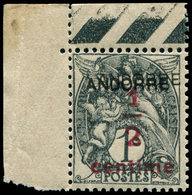 ** ANDORRE 1a : 1/2c. Sur 1c. Gris-noir, DOUBLE Surcharge, Cdf, TB. C - Unused Stamps