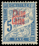 * CHINE Taxe 1a : 5c. Bleu, DOUBLE Surcharge, TB. C - Sonstige & Ohne Zuordnung