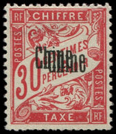 CHINE Taxe 5a : 30c. Rouge Carminé, DOUBLE Surcharge, TB. C - Other & Unclassified
