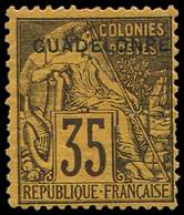 * GUADELOUPE 23aC : 35c. Violet Noir Sur Orange, GUADELONPE, TB - Other & Unclassified