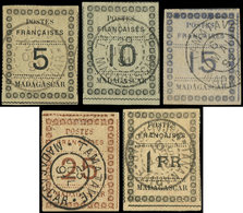 MADAGASCAR 8/12 : Types De 1891, Obl., N°12 Signé A. Brun, TB - Altri & Non Classificati
