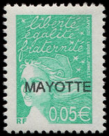 ** MAYOTTE 114a : 0,05 émeraude, Grande Surcharge, TB - Autres & Non Classés