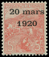 ** MONACO 43 : 5f. + 5f. Rose Sur Verdâtre, Grande Fraîcheur, TTB. C - Postmarks