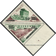 ** MONACO 471a/72a : 50f. Sur 100f., DOUBLE Surcharge, Se Tenant Bdf, TB. Br - Postmarks