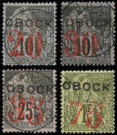 OBOCK 27/30 : Type Commerce, Surch. De 1892, Obl., TB - Other & Unclassified