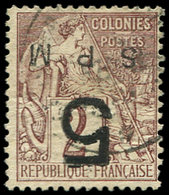 SAINT PIERRE ET MIQUELON 1 : 5 Sur 2c. Lilas-brun Sur Paille, Obl., TB. Br - Used Stamps