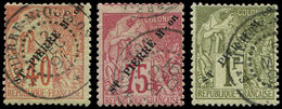 SAINT PIERRE ET MIQUELON 28/30 : Type Commerce, Surch. De 1891, Obl., TB. C - Used Stamps