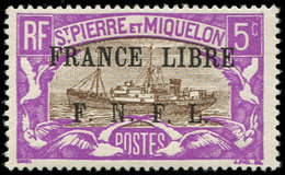 * SAINT PIERRE ET MIQUELON 236 : 5c. Violet Et Brun, FRANCE LIBRE, TB. S - Used Stamps