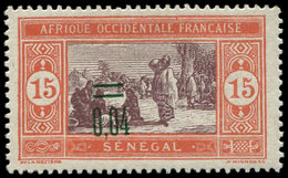 ** SENEGAL 93b : 0,04 Sur 15c. Rouge Et Violet-brun, Une SEULE Surch. 0,04, R Et TB. C - Altri & Non Classificati