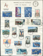 Let T.A.A.F. Feuillet Affr. Avec 19 TP Obl. St Paul Et Amsterdam 31/12/69, Entête Mission Aux Iles Australes à Bord Du G - Unused Stamps