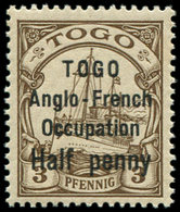 ** TOGO 31B : Half Penny S. 3pf. Brun, Surch. T II, TB - Sonstige & Ohne Zuordnung