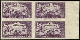 (*) TUNISIE 148 : 50c. Violet, BLOC De 4 NON DENTELE Bdf, TB - Other & Unclassified