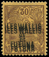 * WALLIS ET FUTUNA 9b : 30c. Brun-lilas S. Orange, DOUBLE SURCHARGE, TB - Unused Stamps