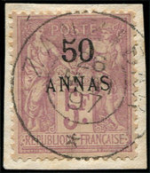 ZANZIBAR 11 : 50a. Sur 5f. Lilas, Obl. S. Fragt, TB - Unused Stamps