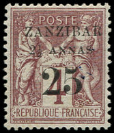 * ZANZIBAR 14 : 2 1/2a. Et 25 Sur 4c. Lilas-brun, T I, TB. Br - Neufs