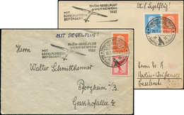 Let EMPIRE PA : Une Env. Et Une CP Affr. Divers Avec Cachet Poste Par Planeur, 13/7 Et 29/7/32, TB - Posta Aerea & Zeppelin