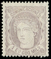 (*) ESPAGNE 111 : 1e600m Violet-gris, TB - Covers & Documents