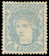 * ESPAGNE 112 : 2e. Bleu, Clair, Aspect TB - Lettres & Documents