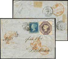 Let GRANDE BRETAGNE 5 Et 11 : 6p. Violet Et 2p. Bleu, Obl. 324 S. LAC, Arr. BORDEAUX Le 21/5, TB - Used Stamps